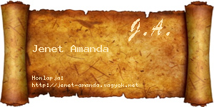 Jenet Amanda névjegykártya